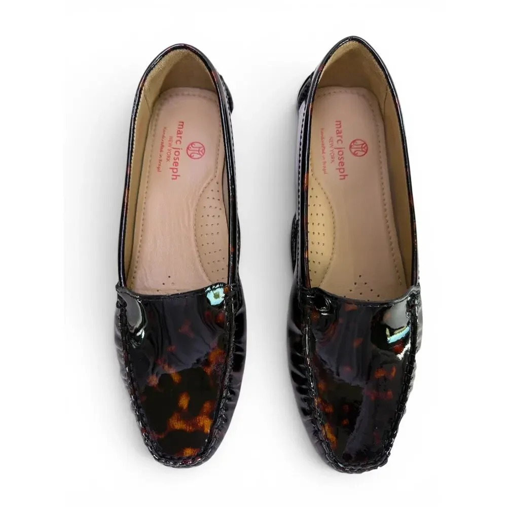 Marc Joseph Manhasset Loafer Womens 9.5‎ Tortoise Patent Leather Driver Slip On